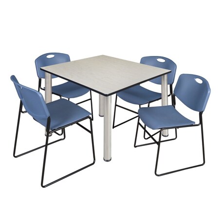 Regency Kee Square Table & Chair Set, Wood, Metal, Polypropylene Top TB4848PLBPCM44BE